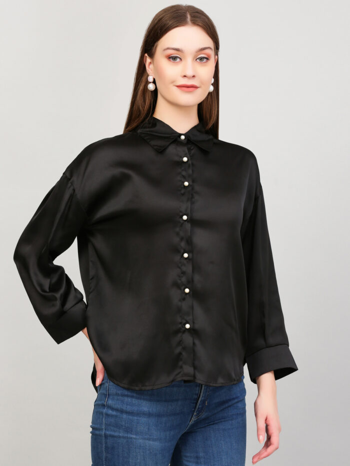 Women Formal Black Shirt