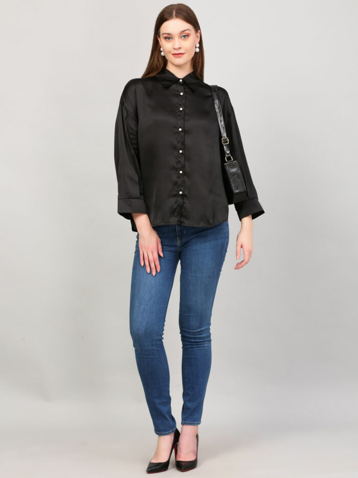 Women Formal Black Shirt