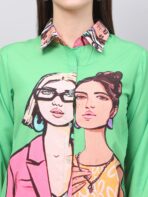 Women Printed Shirt green