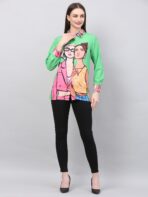 Women Printed Shirt green