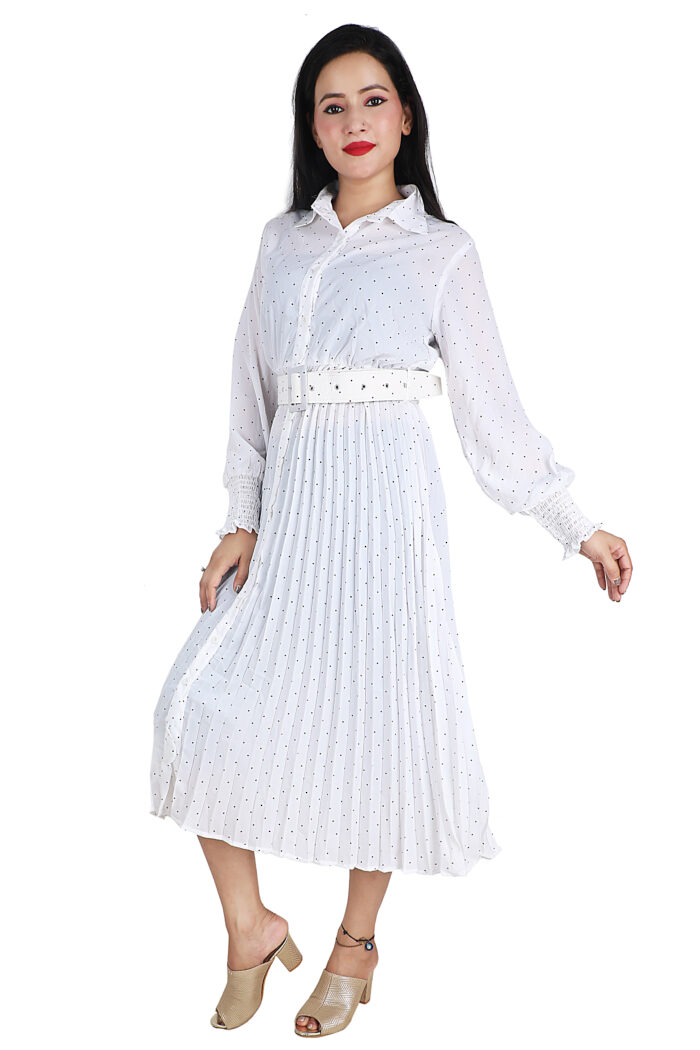 Polka Dot Dress white