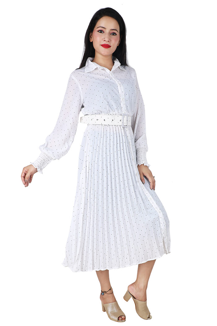 Polka Dot Dress white