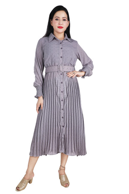Polka Dot Dress Gray