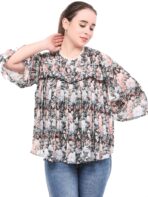 Flower Women Tops Black