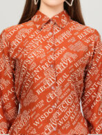 Women A Line Printed Peach Dress