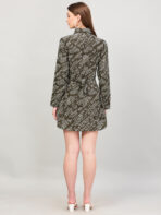 Women A Line Printed Moss Green Dress