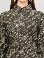 Women A Line Printed Moss Green Dress