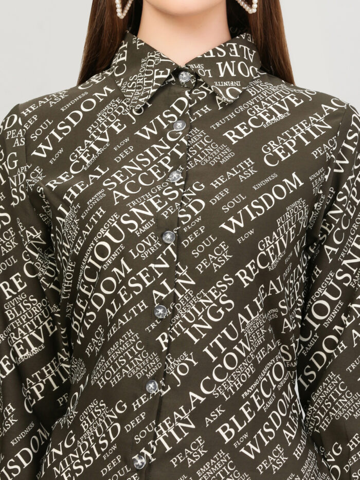 Women A Line Printed Moss Green Dress