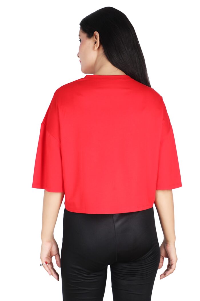 Women Crop T shirt Red