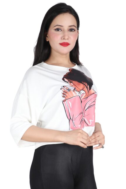 Women Crop T shirt White