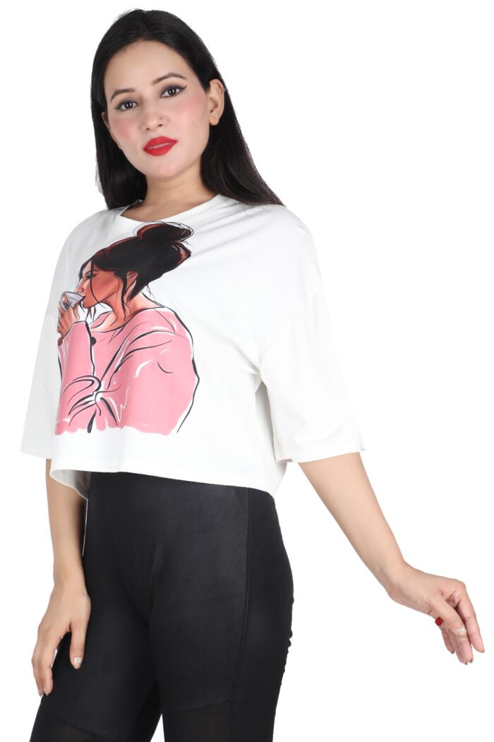 Women Crop T shirt White