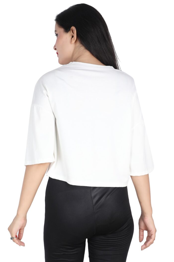 Women Crop T shirt White
