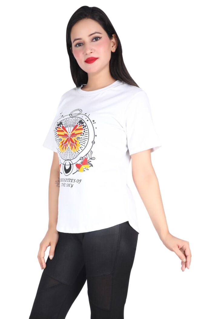 Women White Printed T-Shirt