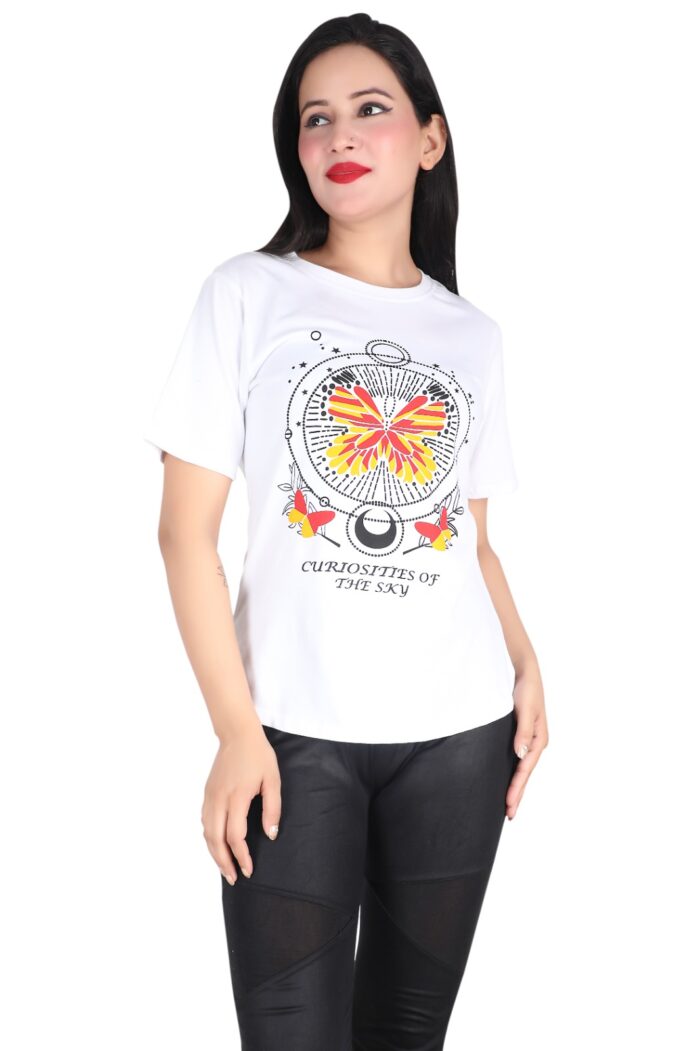 Women White Printed T-Shirt