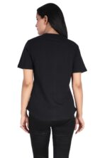 Women Black Printed T-Shirt