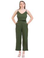 Women Moss Green Co-ords Set || 3 Piece Set