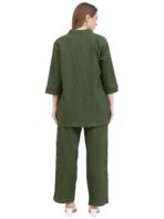 Women Moss Green Co-ords Set || 3 Piece Set