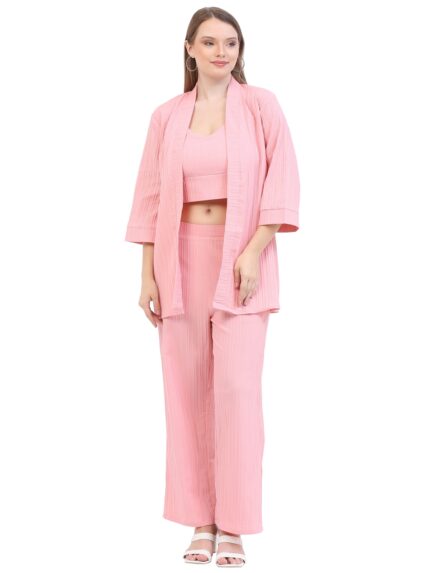 Women Peach Co-ords Set || 3 Piece Set