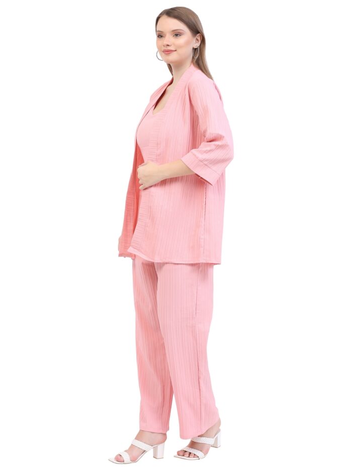 Women Peach Co-ords Set || 3 Piece Set