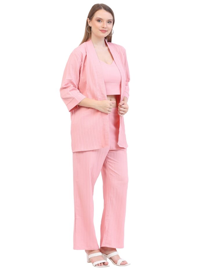 Women Peach Co-ords Set || 3 Piece Set