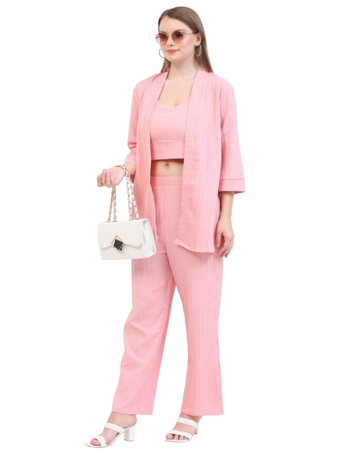 Women Peach Co-ords Set || 3 Piece Set