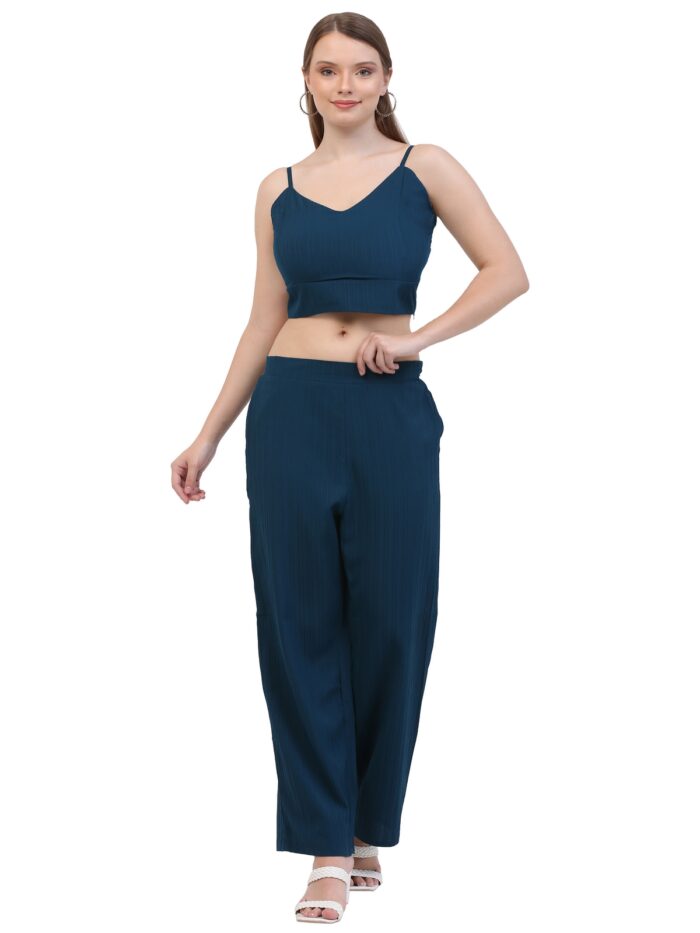 Women Bottel Green Co-ords Set || 3 Piece Set