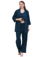 Women Bottel Green Co-ords Set || 3 Piece Set