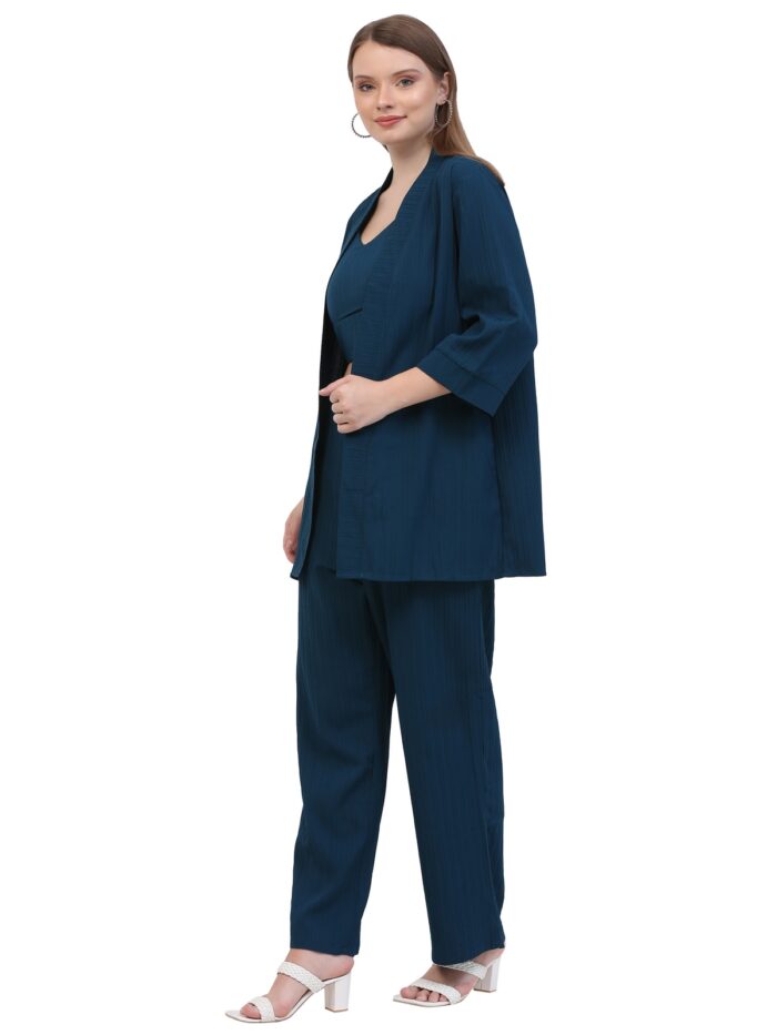 Women Bottel Green Co-ords Set || 3 Piece Set