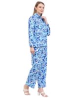 Night Suits for Women || Blue Printed Night Suit Set