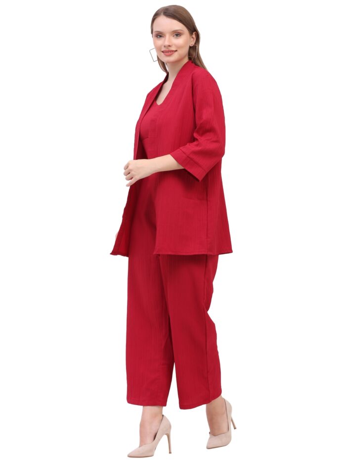 Women Pink Co-ords Set || 3 Piece Set