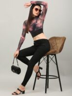 Tie And Dye Pink Multicolor Top For Women