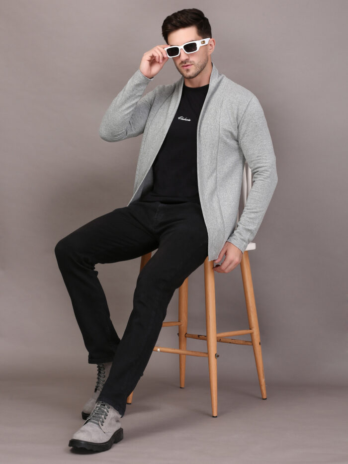 Men Grey Open Casual Shrug