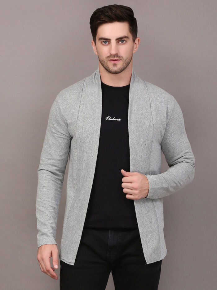 Men Grey Open Casual Shrug