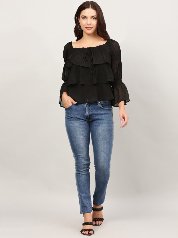 Layered Ruffle Tops For Women