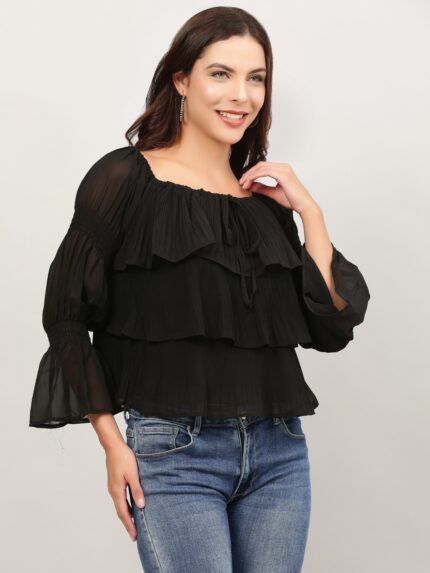 Layered Ruffle Tops For Women