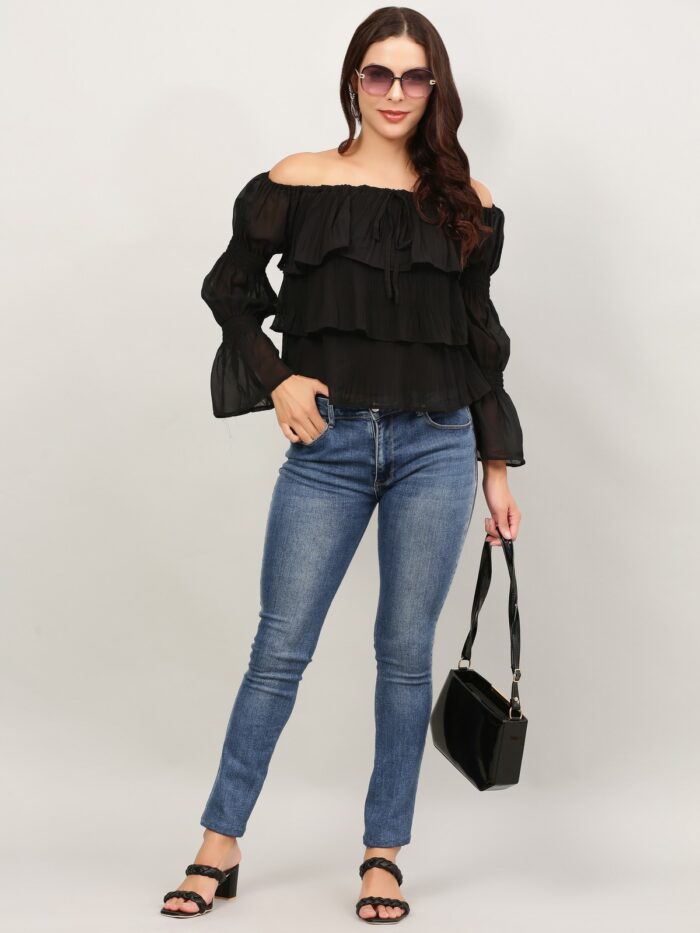Layered Ruffle Tops For Women