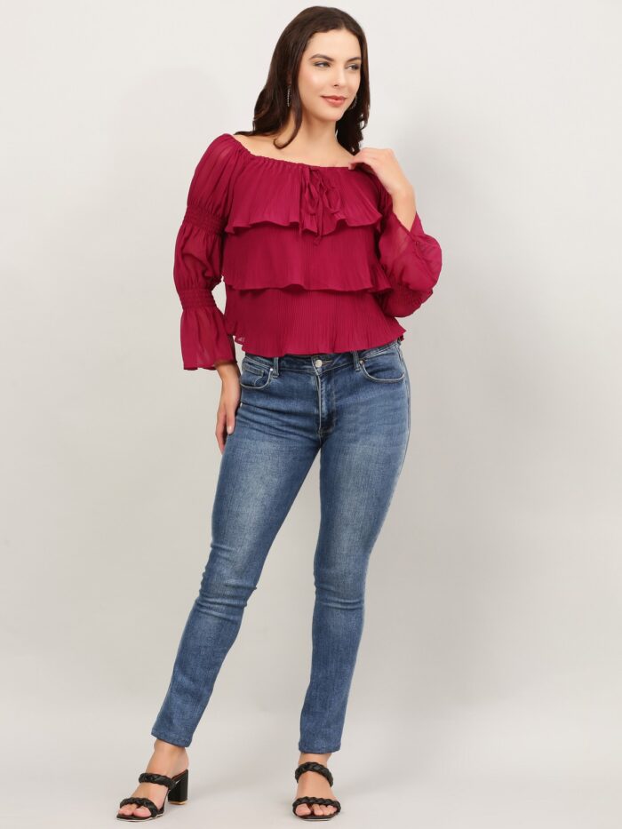 Layered Ruffle Tops For Women