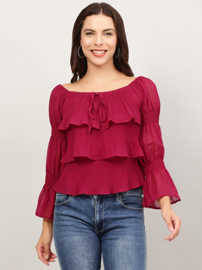 Layered Ruffle Tops For Women