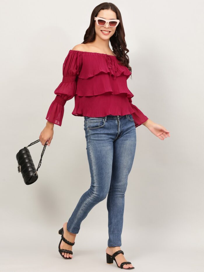 Layered Ruffle Tops For Women