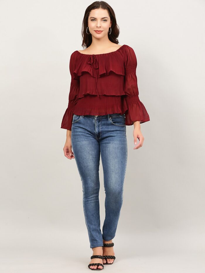 Layered Ruffle Tops For Women