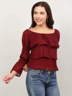 Layered Ruffle Tops For Women