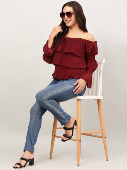 Layered Ruffle Tops For Women