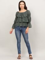 Layered Ruffle Tops For Women