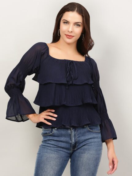 Layered Ruffle Tops For Women