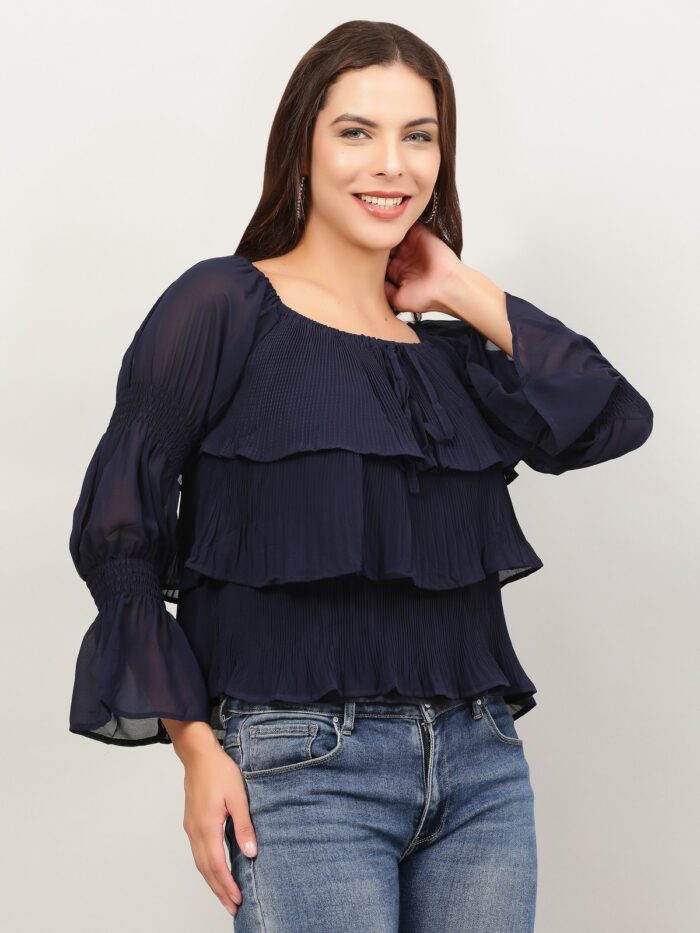 Layered Ruffle Tops For Women