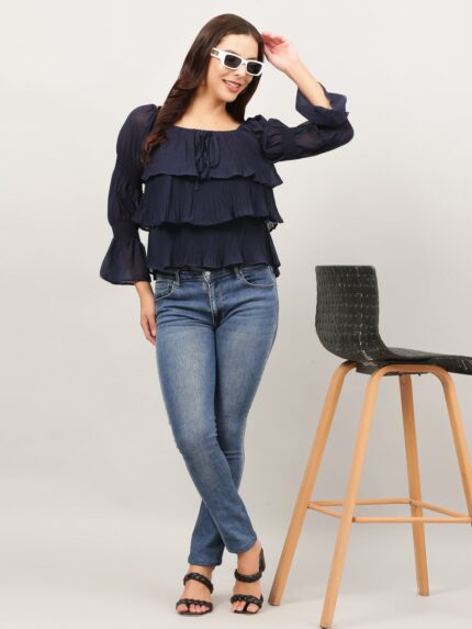 Layered Ruffle Tops For Women