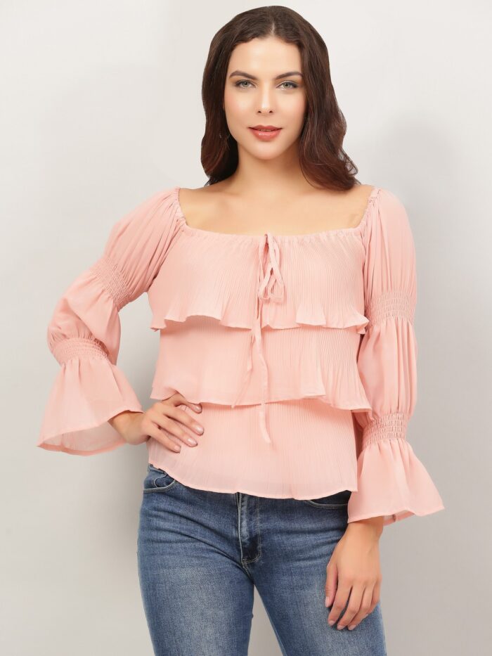 Layered Ruffle Tops For Women