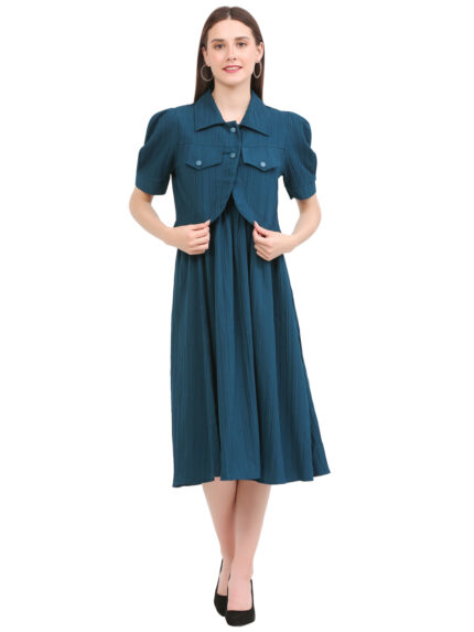 Two Piece Bottal Green Dress For Women
