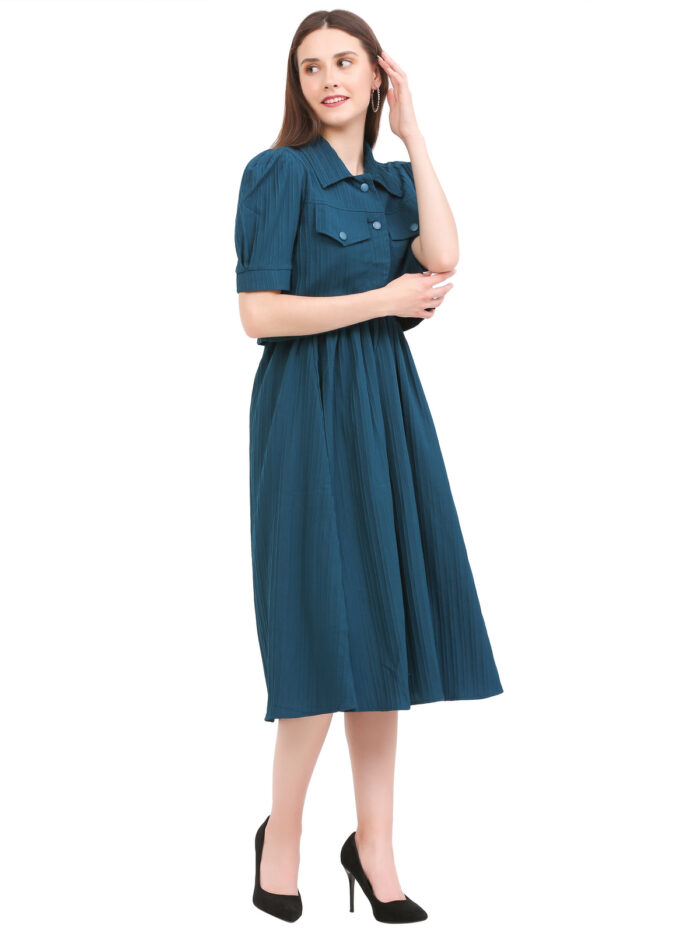 Two Piece Bottal Green Dress For Women