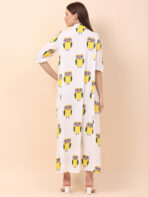 Women A-Line Yellow Multicolor Dress